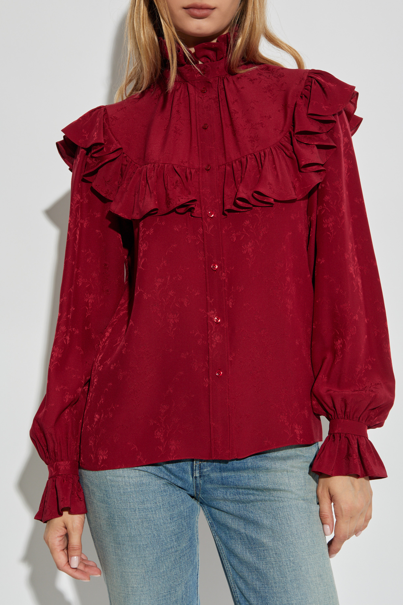 Saint Laurent Shirt with floral motif | Women's Clothing